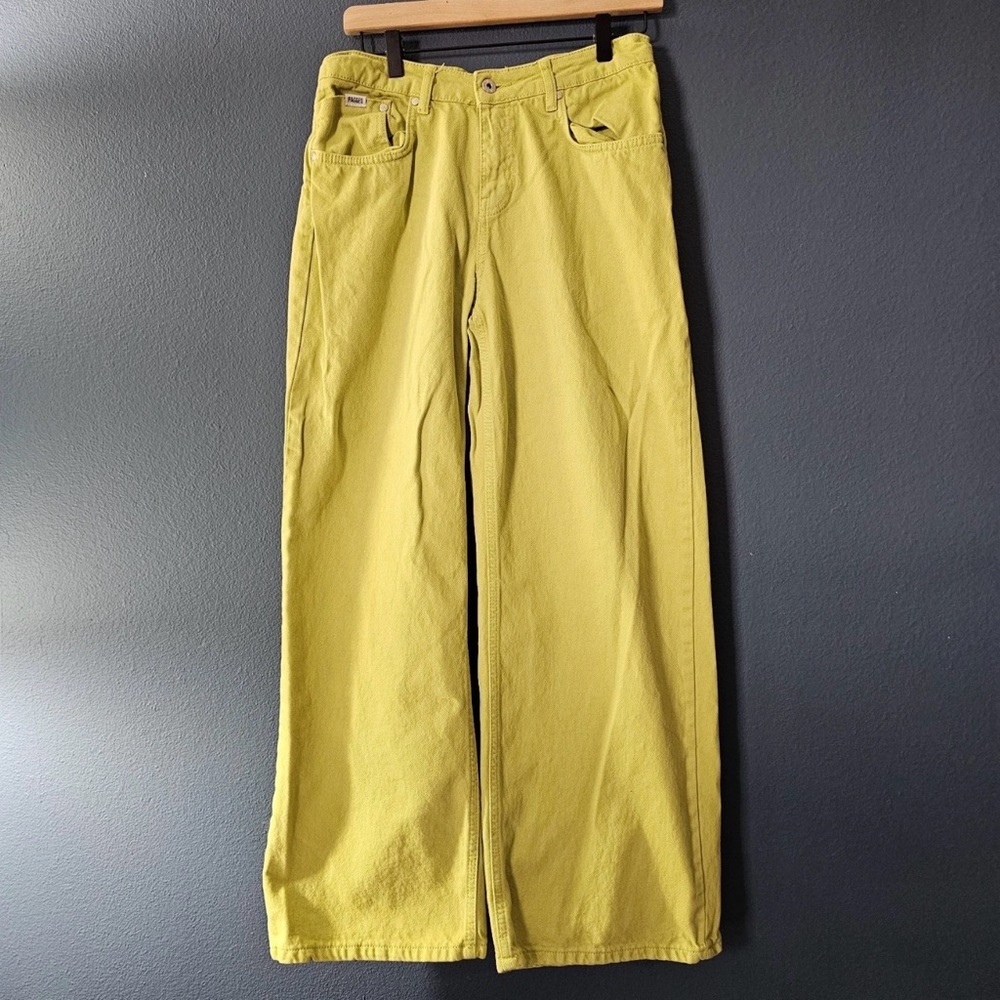 The Ragged Priest Lime Green Wide Legs‎ Jeans Women's Size 28 EUC